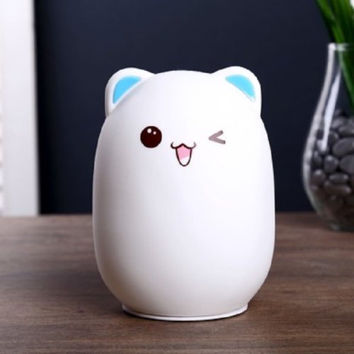 Настольный светильник "Котенок" 1Вт 3хAАА Белый фото Настольный светильник "Котенок" 1Вт 3хAАА Белый картинка